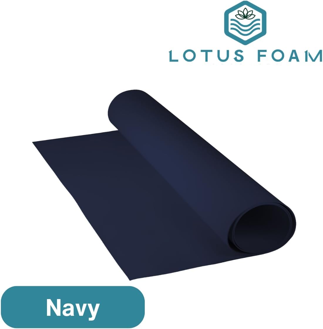 LotusFoam Large 3mm EVA Foam Sheet - 44"x 85" High Density Foam 130 kg/m3 for Cosplay, Costumes, Crafts, Flooring, Outdoor Use - 35 Colors (Navy) - Navy