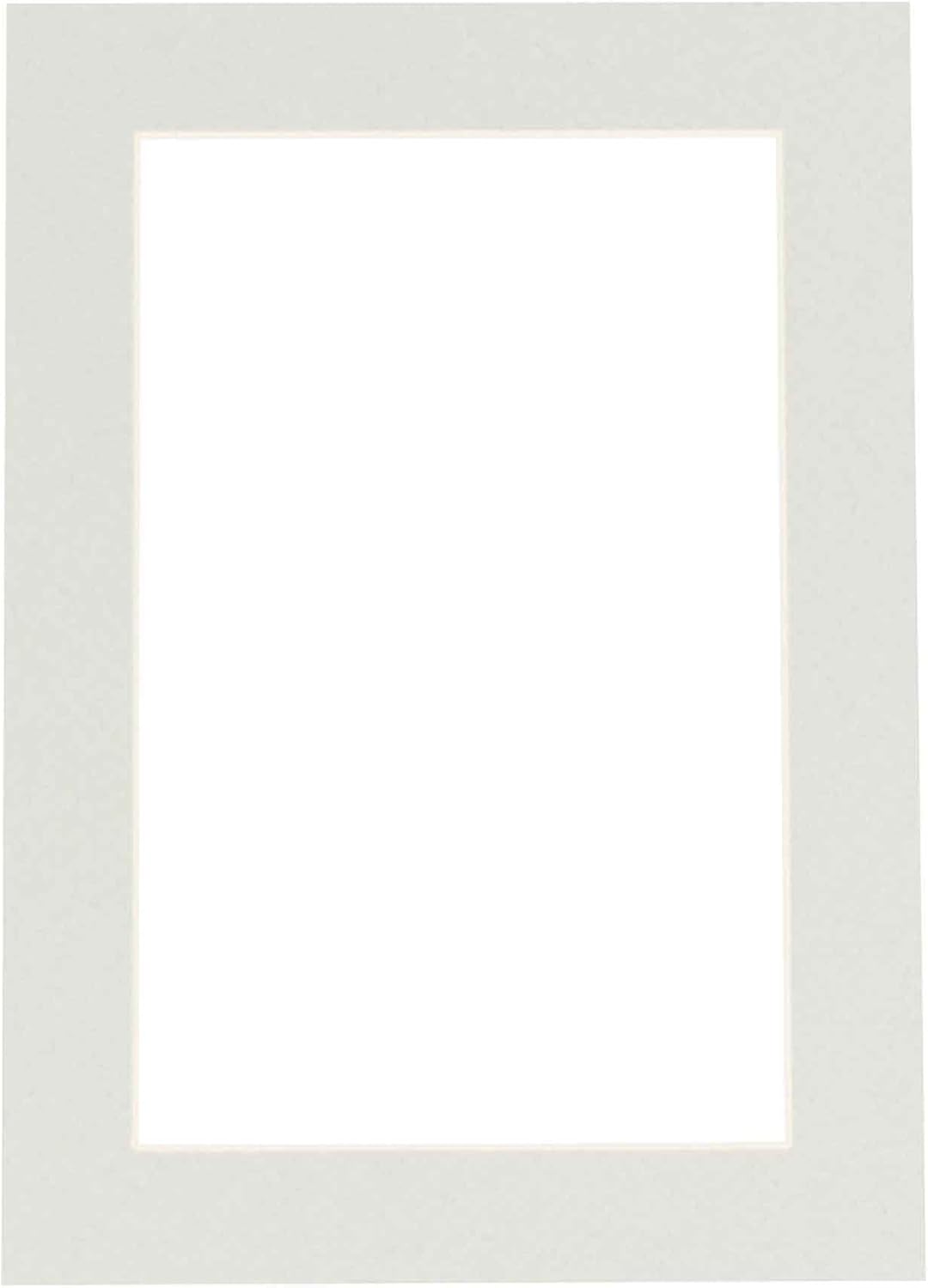 8x10 Mat Bevel Cut for 6x8 Photos - Acid Free Grey Precut Matboard - for Pictures, Photos, Framing - 4-ply Thickness
