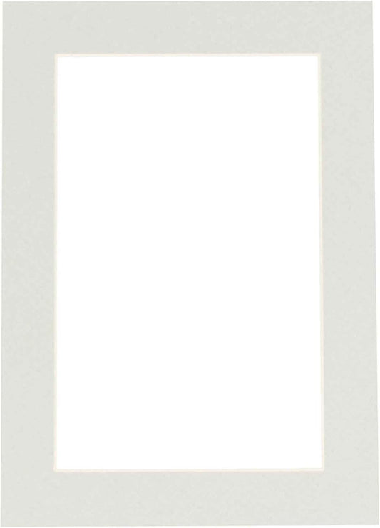 8x10 Mat Bevel Cut for 5.5x8.5 Photos - Acid Free Grey Precut Matboard With Backing Board and Crystal Clear, Self Seal Photo Mat Bag - For Pictures, Photos, Framing - 4-ply Thickness