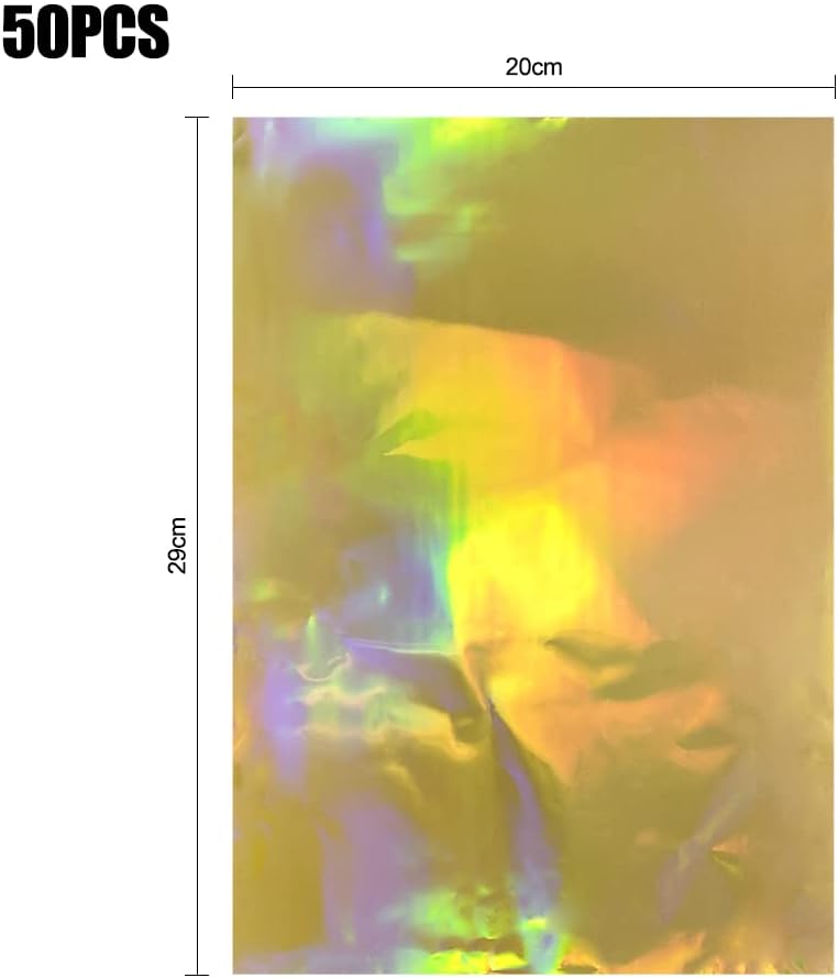 300 Pieces Toner Reactive Foil 6 Assorted Color Foil Paper Sheets for Arts Crafting Foil Plate Card Making Decoration Hot Foil Roll Transfer Foil Sheet for Craft Cardstock DIY Card Invitation Supplies