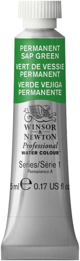 Winsor & Newton Professional Watercolor, 5ml (0.17-oz) Tube, Permanent Sap Green