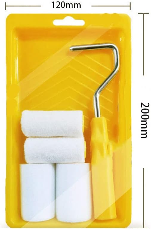 RZJZGZ Mini Foam Paint Roller Painting Decorating Touch Up Trim Kit 2 inch Small Paint Roller Tray Set with High-Density Foam Roller Covers, Mini Wool Brush,2" Paint Frame, Pack of 6