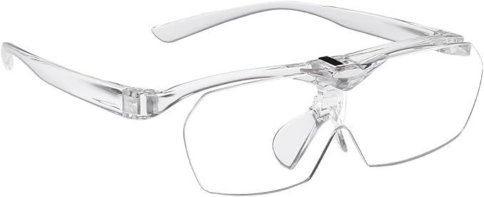 OKH 160% Magnifying Glasses, Flip Up Down Lens, Hands-Free Magnifier Eyeglasses for Close Work, Reading, Sewing, Jewelry Making, Craft, Hobby, Painting