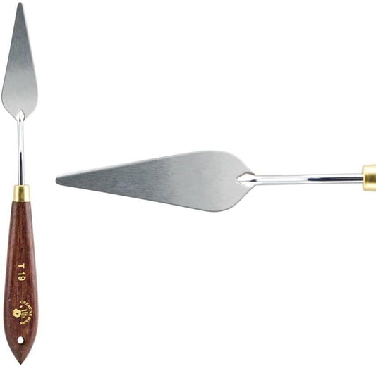 Creative Mark Stainless Steel Palette Knife Painting Tools - Paint Palette with Wooden Handle - Variety of Shapes and Sizes - 19T, 2-3/4 in