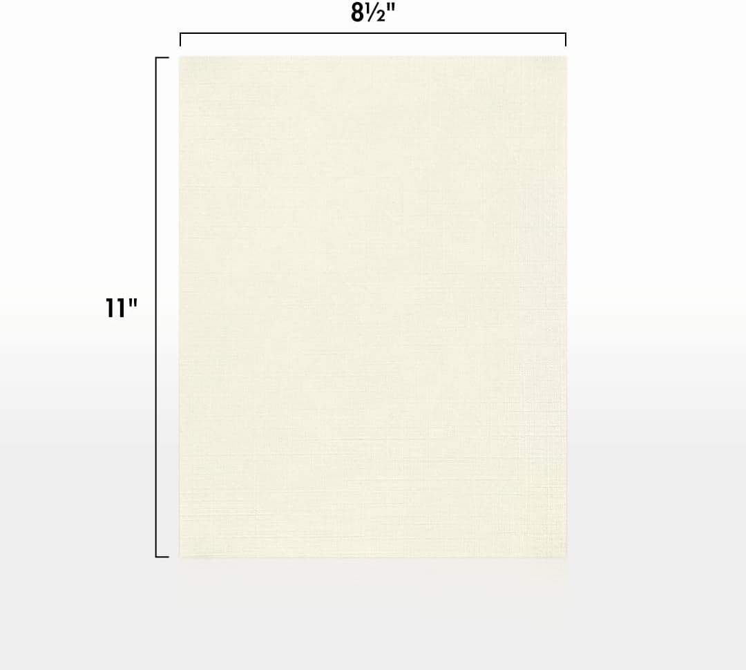 LUXPaper 8.5" x 11" Paper | Letter Size | Natural Linen | 80lb. Text | 250 Qty