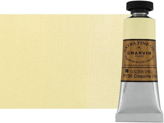 Charvin Extra Fine Oil Paint, Golden Shell 20 ml - Triple-Milled, Rich Texture, Poppy Oil-Based, Light-Fast, Handmade, Archival Quality