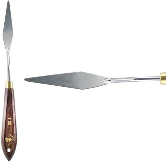 Creative Mark Stainless Steel Palette Knife Painting Tools - Paint Palette with Wooden Handle - Variety of Shapes and Sizes - 30T, 2-3/4 in