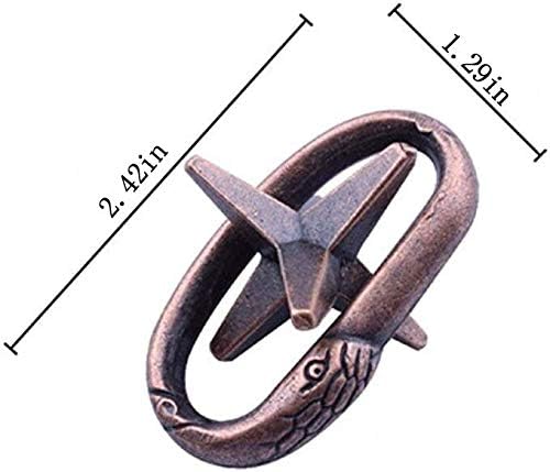 Brain Teaser Puzzle for Adults Puzzles Metal Hole Lock Adult Educational Toy Jigsaw IQ Puzzle (Ferrous)