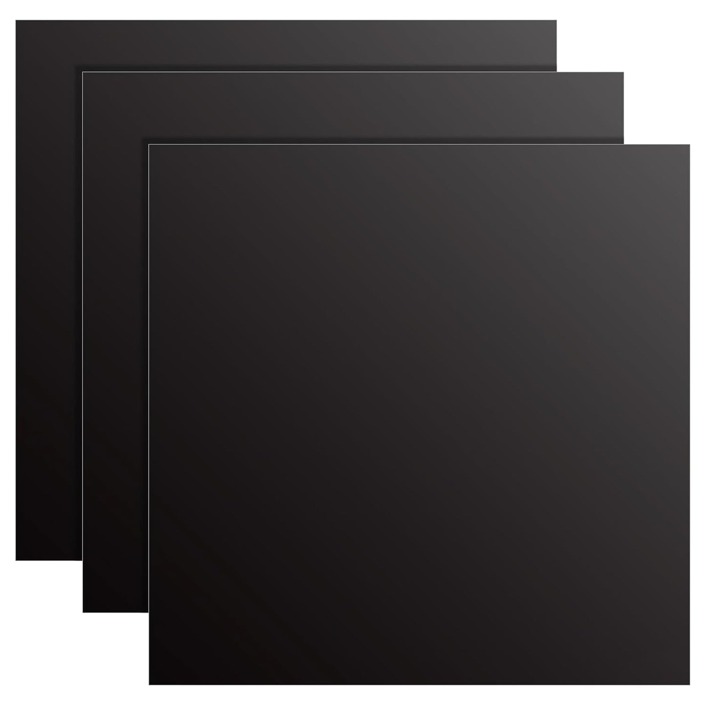 3 Pack 5052 Aluminum Sheet Metal 12 x 12 x 1/16 (0.06") Inch, 1.5 MM Thin Anodized Aluminum Metal Plates Aluminum Metal Sheets, Black Laser Engraving Blanks for Crafting Printing