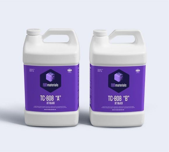 TC-808 Jet Black – Rigid Polyurethane Casting Resin | 78D Hardness | Pre-Pigmented Black | Fast-Curing, Low Viscosity | Durable Parts, Prototypes, Molding & FX (16 lbs / 2 Gal Kit)