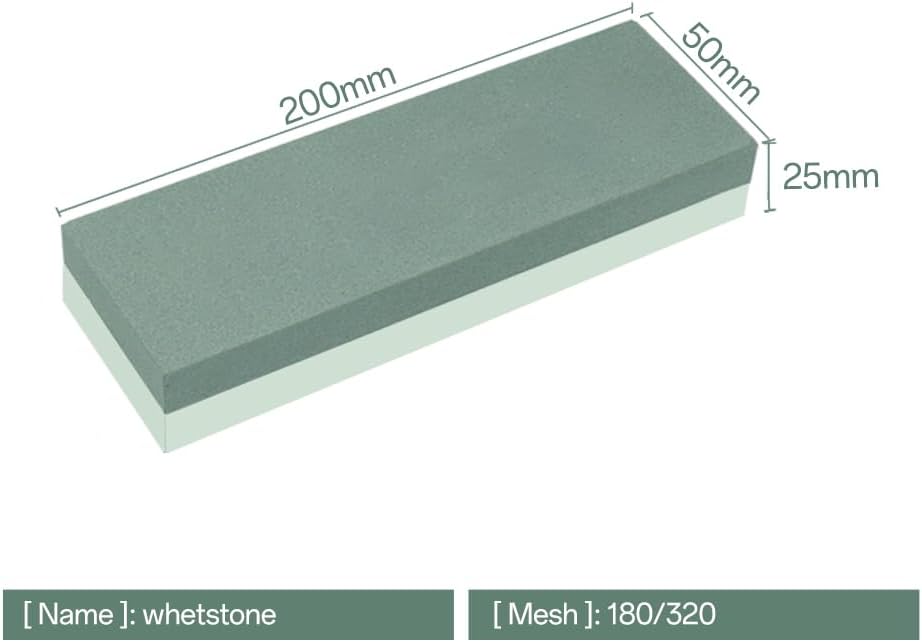 YKLP Knife Sharpening Stone,Whetstone Set Kitchen Knife Sharpener Stone 2 Side 180/320 Grit,Wet Stones for Sharpening Chisel Blades, Knives, Scissor Blades with Non-slip Rubber Base and Angle Guide