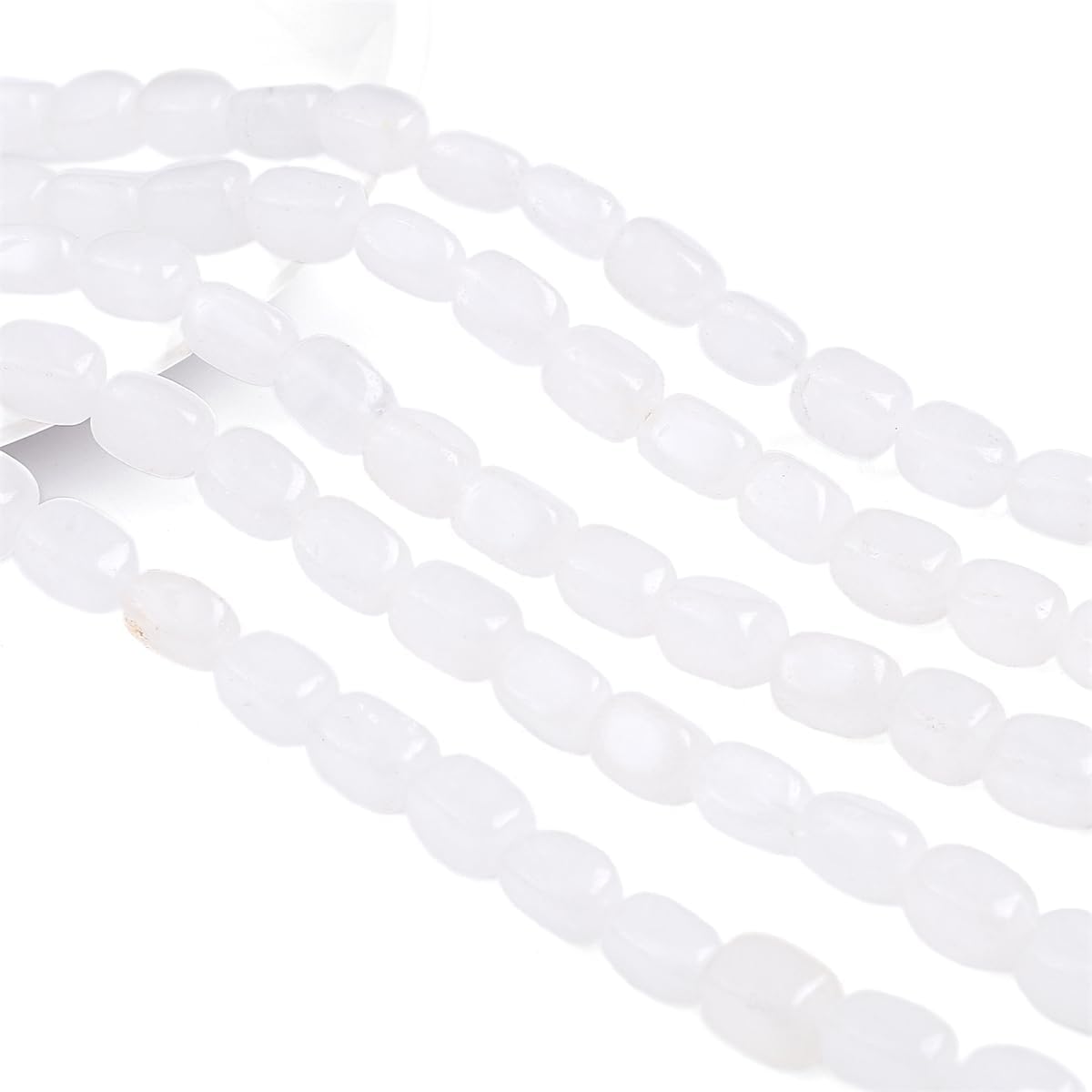 Natural White Agate Cuboid Stone Loose Semi Gemstone Beads for Jewelry Making 8mmx12mm 38cm/Strand