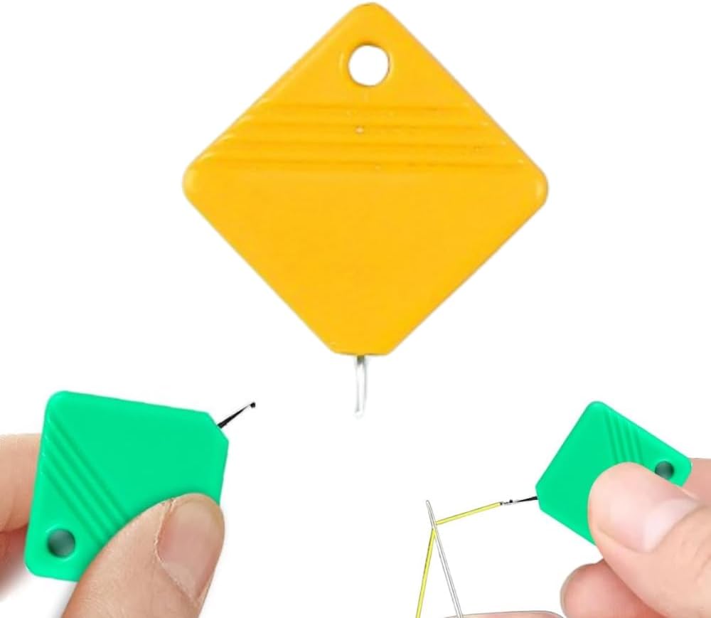 Automatic Needle Threaders for Hand Sewing, 2025 Upgrade Embroidery Floss, Sewing Machine Needle Threader, Sewing Supplies Tool, Fits All Needle Sizes (5, Yellow)