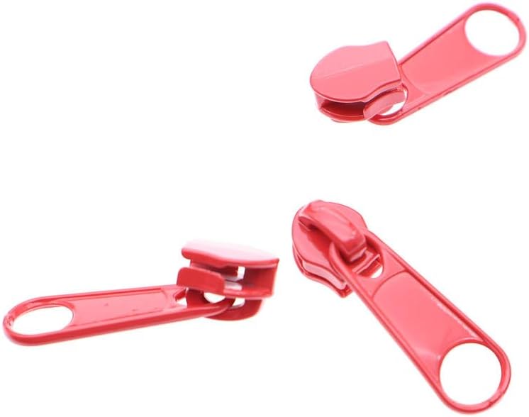 Leekayer #5 Red Nylon Zippers by The Yards Bulk 10 Yards Coil Zipper Tape with 25pcs Zipper Sliders for DIY Tailor Sewing Craft,Bag,Luggage,Dress,Sofa Cushion,Pillow(Red)