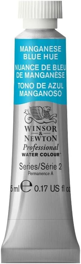 Winsor & Newton Professional Watercolor, 5ml (0.17-oz) Tube, Manganese Blue Hue