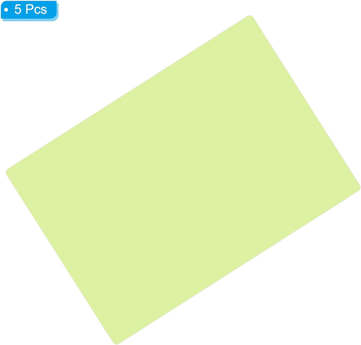 PATIKIL A4 Size Guided Reading Sheet, 5pcs Correction Lighting Gel Filter Colored Overlay Transparent Color Film for Classroom Photo Studio, Light Green