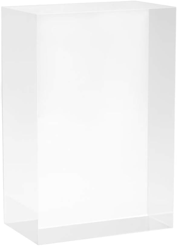 Clear Solid Acrylic Block - 6" x 4" x 2.36" All Diamond Polished Rectangle Clear Acrylic Cube for Display - Plexiglass Lucite Jewellery Block