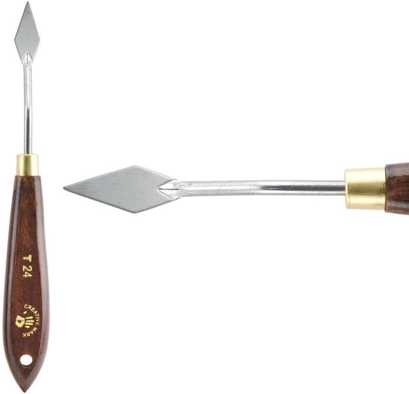Creative Mark Stainless Steel Palette Knife Painting Tools - Paint Palette with Wooden Handle - Variety of Shapes and Sizes - 24T, 1 in