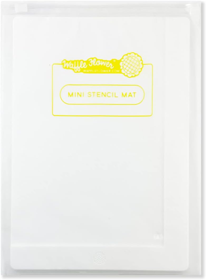 Waffle Flower 6x9 Media Mat - Matte White Silicone Craft Mat w/Bag for Ink Blending. Non-Slip, Waterproof, Heat-Resistant, Non-Stick and Non-Reflective. 6 x 9 inch Open Edge for Bigger Media Sizes.
