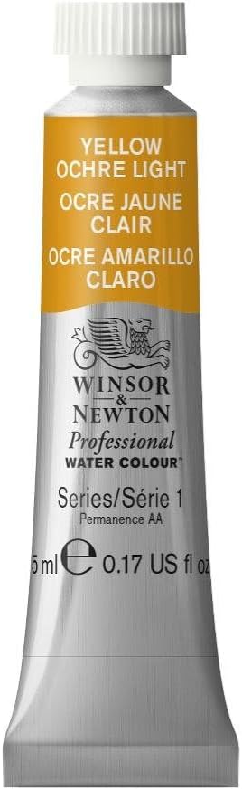 Winsor & Newton Professional Watercolor, 5ml (0.17-oz) Tube, Yellow Ochre Light