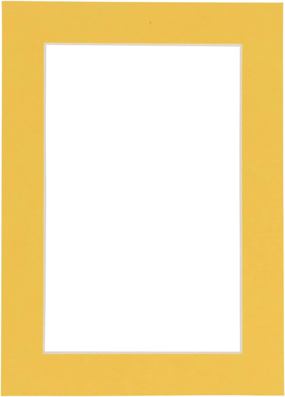 8x10 Mat Bevel Cut for 5x8 Photos - Acid Free Chamois Yellow Precut Matboard - For Pictures, Photos, Framing - 4-ply Thickness