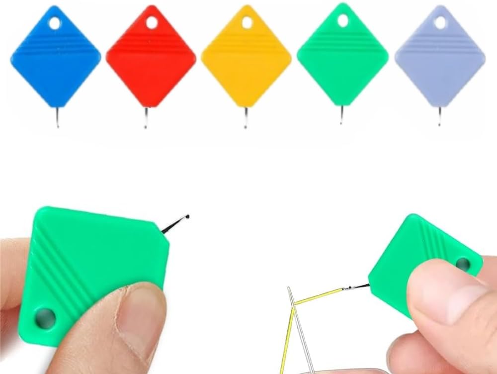 Automatic Needle Threaders for Hand Sewing, 2025 Upgrade Embroidery Floss, Sewing Machine Needle Threader, Sewing Supplies Tool, Fits All Needle Sizes (5, Color)