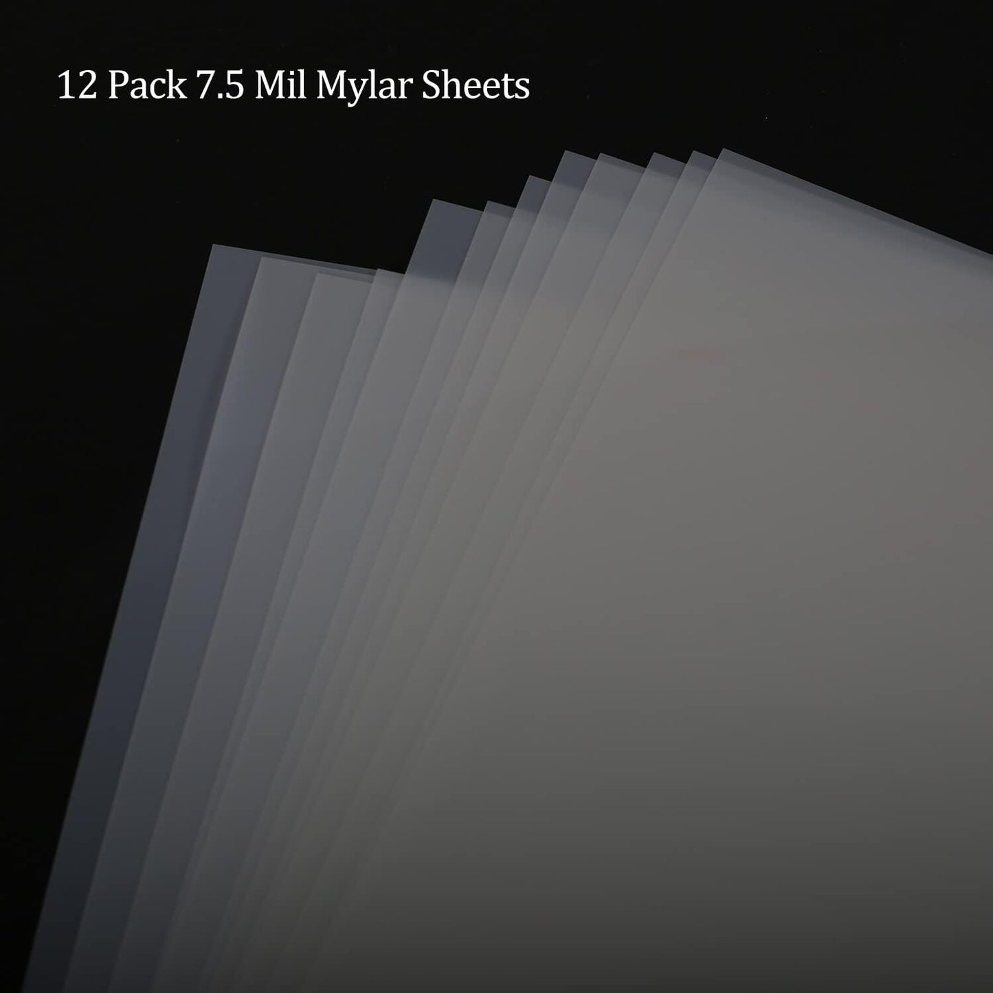 12 Pack 7 mil Blank Stencil Sheets 12 x 24 inch Mylar Sheet, Acetate Sheets for Crafts, Milky Translucent PET Template Material
