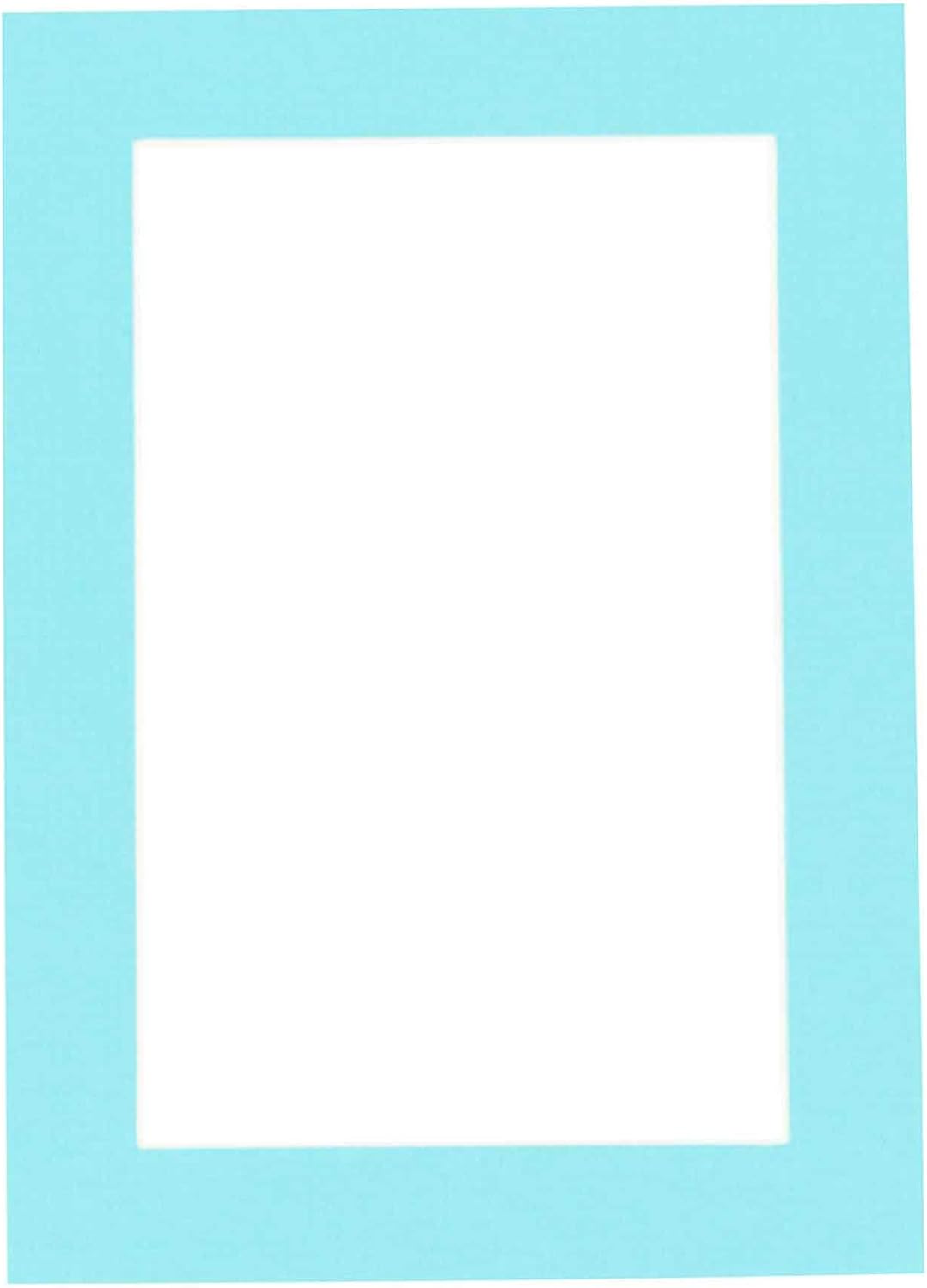 Pack of Ten 8.5x11 Mats Bevel Cut for 7x9 Photos - Acid Free Aquamarine Blue Precut Matboards for Pictures, Photos, Framing - 4-ply Thickness