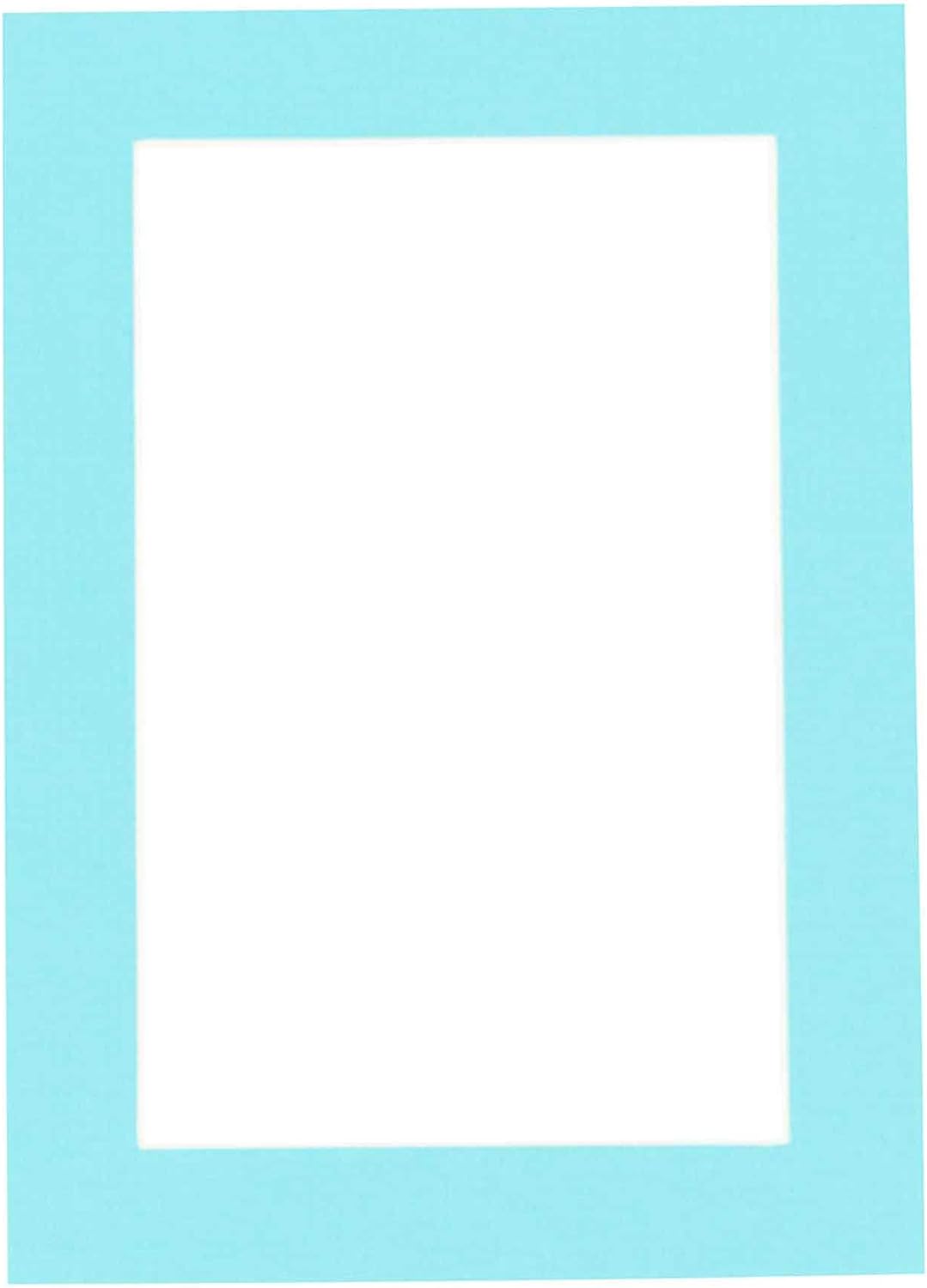 8x10 Mat Bevel Cut for 5.5x8.5 Photos - Acid Free Aquamarine Blue Precut Matboard - For Pictures, Photos, Framing - 4-ply Thickness