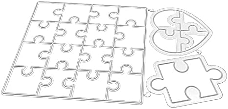 Square Jigsaw Puzzle Cutting Dies,Love Heart Jigsaw Puzzle Die Cuts Metal Embossing Stencils Template Mould for Card Scrapbooking and DIY Craft Album Paper Card Decor