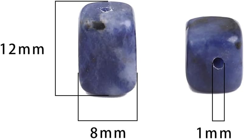 Natural Blue Sodalite Cuboid Stone Loose Semi Gemstone Beads for Jewelry Making 8mmx12mm 38cm/Strand