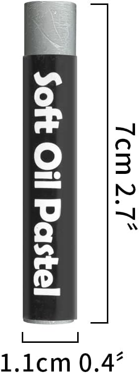 12 Pcs Monochrome Artists Grade Soft Oil Pastels Vibrant and Creamy Colored Chalk Pastels Art Supplies Set for Professionals Painting Drawing White Gray