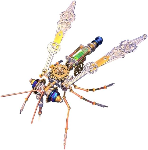 3D Assembly Puzzles Metal Insect Bug Mechanical Mosquito Steampunk Sculpture Arts and Crafts DIY Projects,Model Building Kits Science Kit Fun Birthday Gift (Mechanical Mosquito)