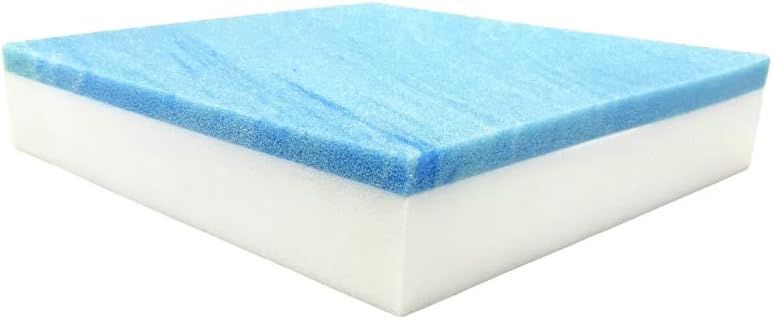 FoamRush 8" x 24" x 24" Gel Memory Foam Upholstery Square Cushion Medium Firm (Chair & Wheelchair Seat Cushion Replacement, Square Foam Dining Chairs, Couch, Sofa, Rubber Padding)