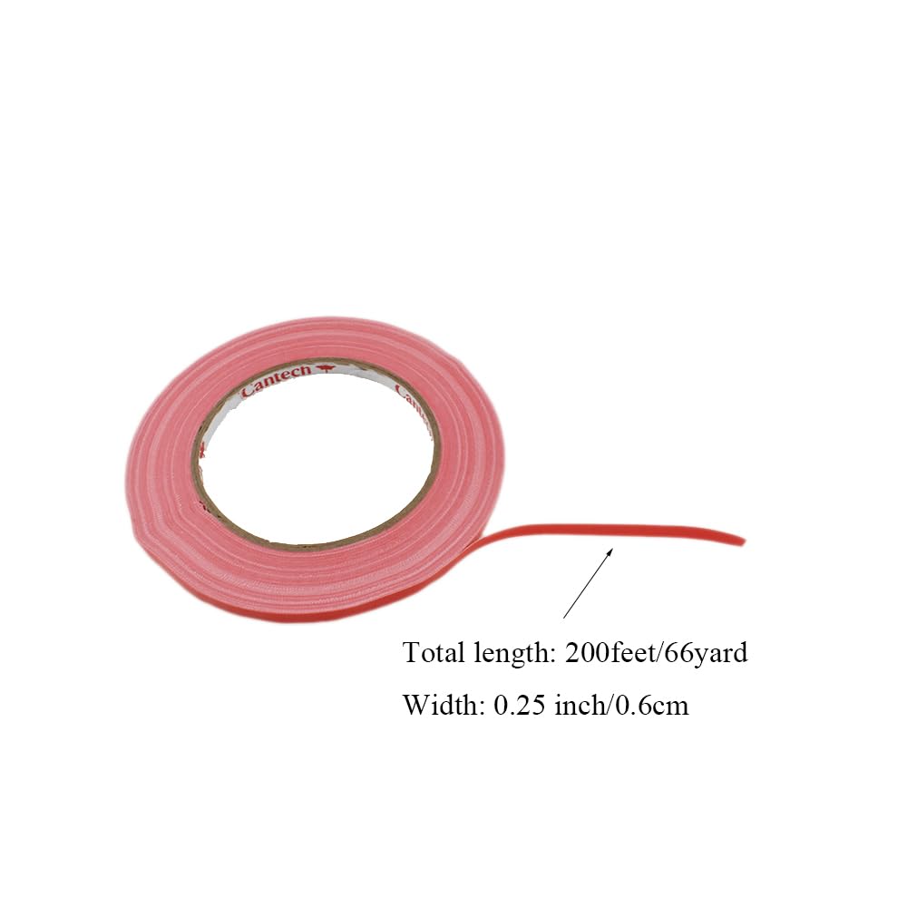 HAHIYO Red 0.25Inch Wide Floral Tape, Waterproof Florist Tape Flower Wrap Adhesive Waterproof Decorative Tape for Bouquet Stem Wrapping Flower Arranging Craft, 2Rolls 200Feet/66Yard Total