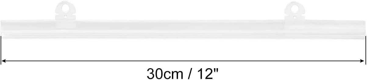 MECCANIXITY PVC Poster Hanger Rail Poster Strip Bar 30cm/12inch Clear with Clips for Poster, Map, 4 Set