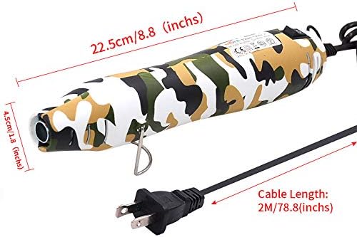 mofa Resin Heat gun,6.6ft Cable 300W Heat Gun for Crafts,Acrylic Paint Dryer Multi-Purpose Electric Heating Nozzle (Camo)