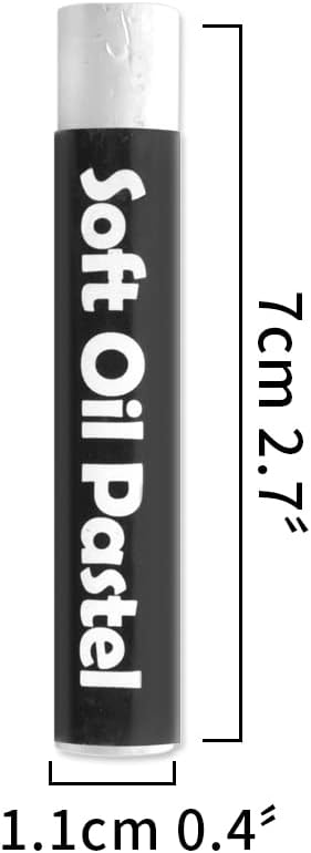 12 Pcs Cream Soft Oil Pastels Vibrant and Creamy Colored Chalk Pastels Artists Grade Art Supplies Set for Professionals Painting Drawing White