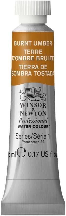 Winsor & Newton Professional Water Colour Paint, 0.17-oz Tube, Burnt Umber