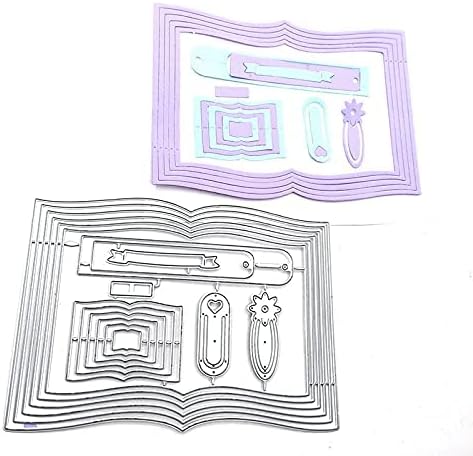Book Cutting Dies,Bookmarks Tags Banner Die Cuts Metal Embossing Stencils Template Mould for Card Scrapbooking and DIY Craft Album Paper Card Decor