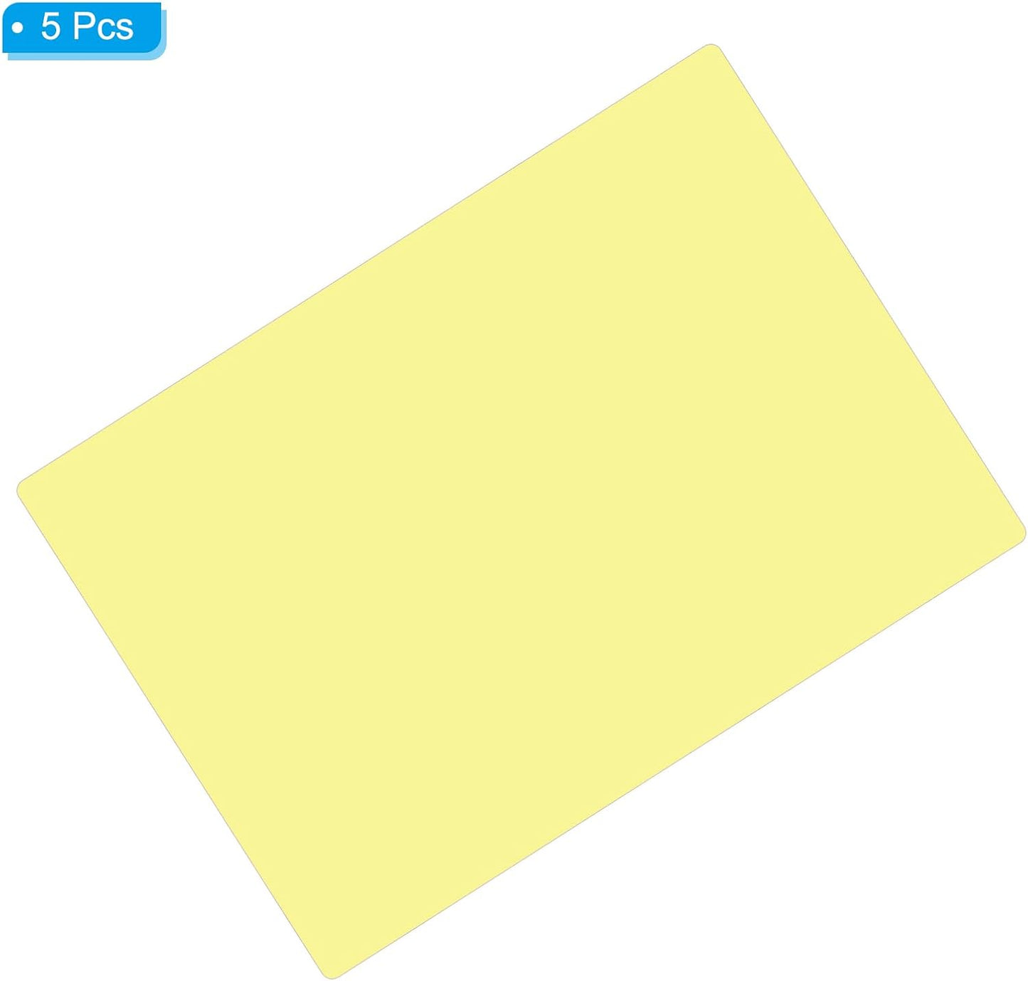 PATIKIL A4 Size Guided Reading Sheet, 5pcs Correction Lighting Gel Filter Colored Overlay Transparent Color Film for Classroom Photo Studio, Yellow