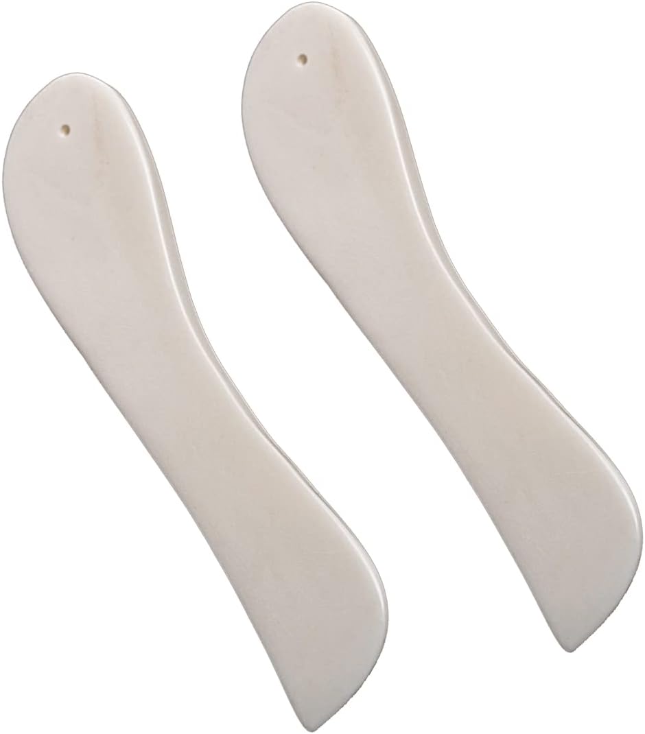 WUTA Genuine Bone Folder Leather Tools Scoring Folding Creasing Origami Paper Creaser Crafting Scrapbooking Tool for DIY Handmade Christmas Gift (2 Packs Arc Shape)