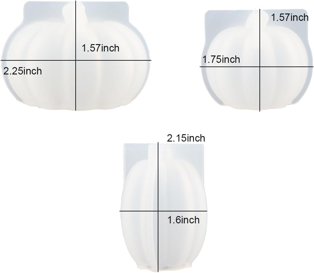 3Pack Mini 3D Pumpkin Molds for Resin, Resin Pumpkin Mold, Pumpkins Silicone Mold for Epoxy Resin, Handmade Soap, Candle, Halloween Silicone Molds