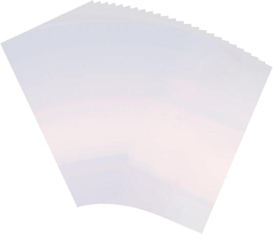 MECCANIXITY 50 Sheets Heat Reactive Foil, 20x29cm Laser Silver Foil Transfer Sheets Toner Reactive Foil Transfer Foil Sheets Hot Foil Stamping Paper for Crafts DIY Cardmaking Album Decoration