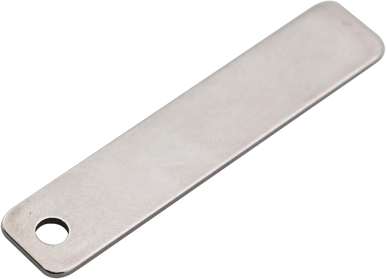 15PCS Metal Engraving Plate Stainless Steel Blank Stamping Rectangle Label 8th DIY Stamping Stamping Military Pendant Long Strip Tag