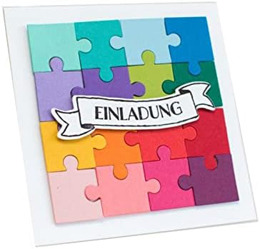 Square Jigsaw Puzzle Cutting Dies,Love Heart Jigsaw Puzzle Die Cuts Metal Embossing Stencils Template Mould for Card Scrapbooking and DIY Craft Album Paper Card Decor