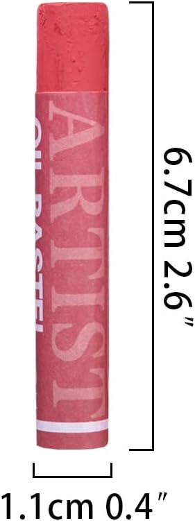 qianshan Soft Oil Pastels 12pc Set of 6 Assorted Colors,Non Toxic,Soft Texture Vibrant and Creamy Oil Crayons Pastels Art Supplies For Professional Artists Beginners Drawing.Red