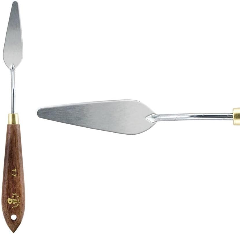 Creative Mark Stainless Steel Palette Knife Painting Tools - Paint Palette with Wooden Handle - Variety of Shapes and Sizes - 7T, 2-1/2 in