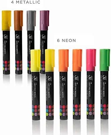 JumpOff Jo – Liquid Chalk Markers – Reversible Chisel and Round Tip – Multi Color (48)
