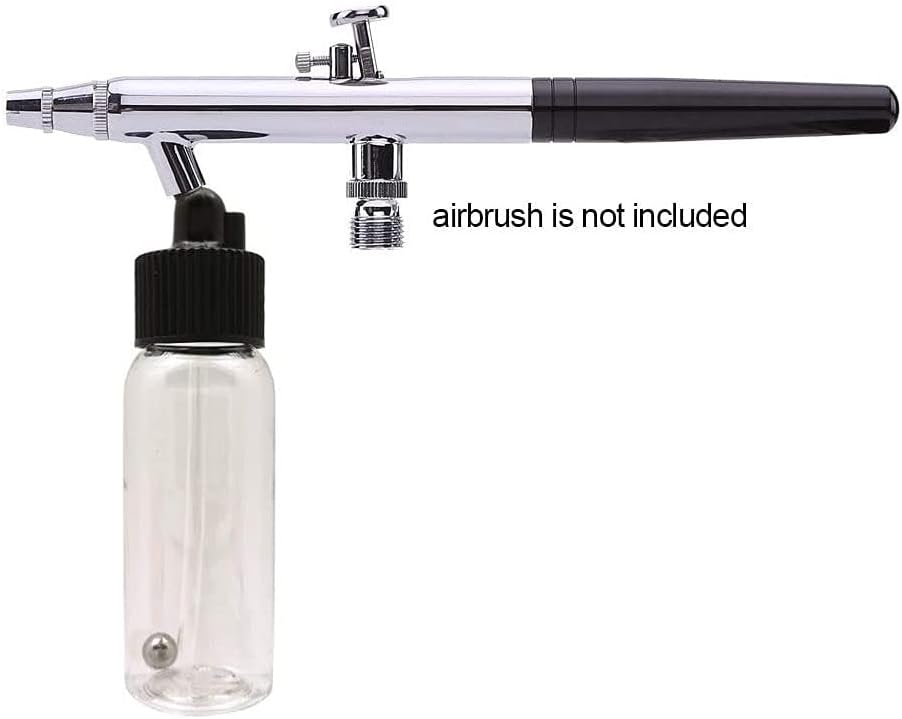 10 Pack 30ML Airbrush Plastic Bottles Jars with caps for Dual- Action Siphon Suction Feed Airbrush